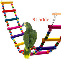 HKM-958483 Colorful Wooden Bead Ladder Toy for Birds – Multiple Length Options Available