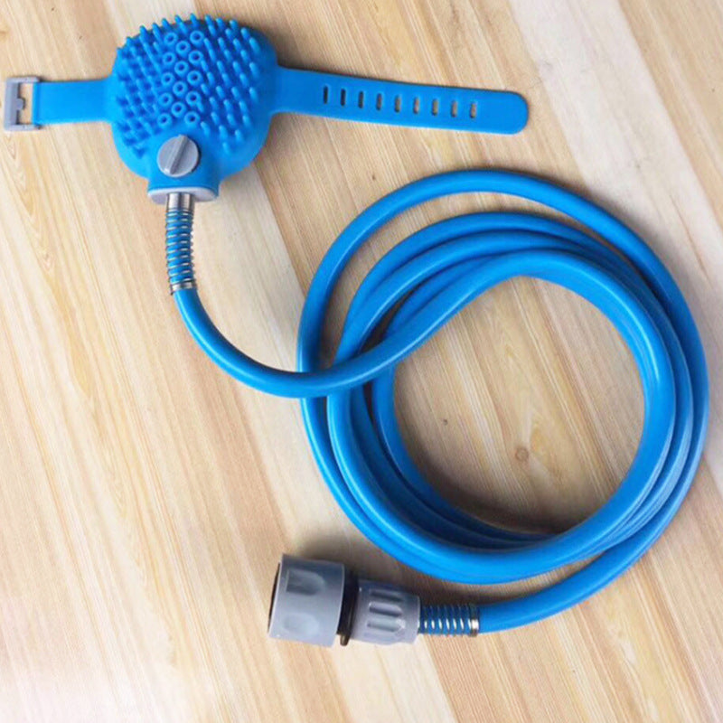 HKM-334291 Blue Pet Bathing and Massage Brush with Adjustable Nozzle and 2.5m Hose