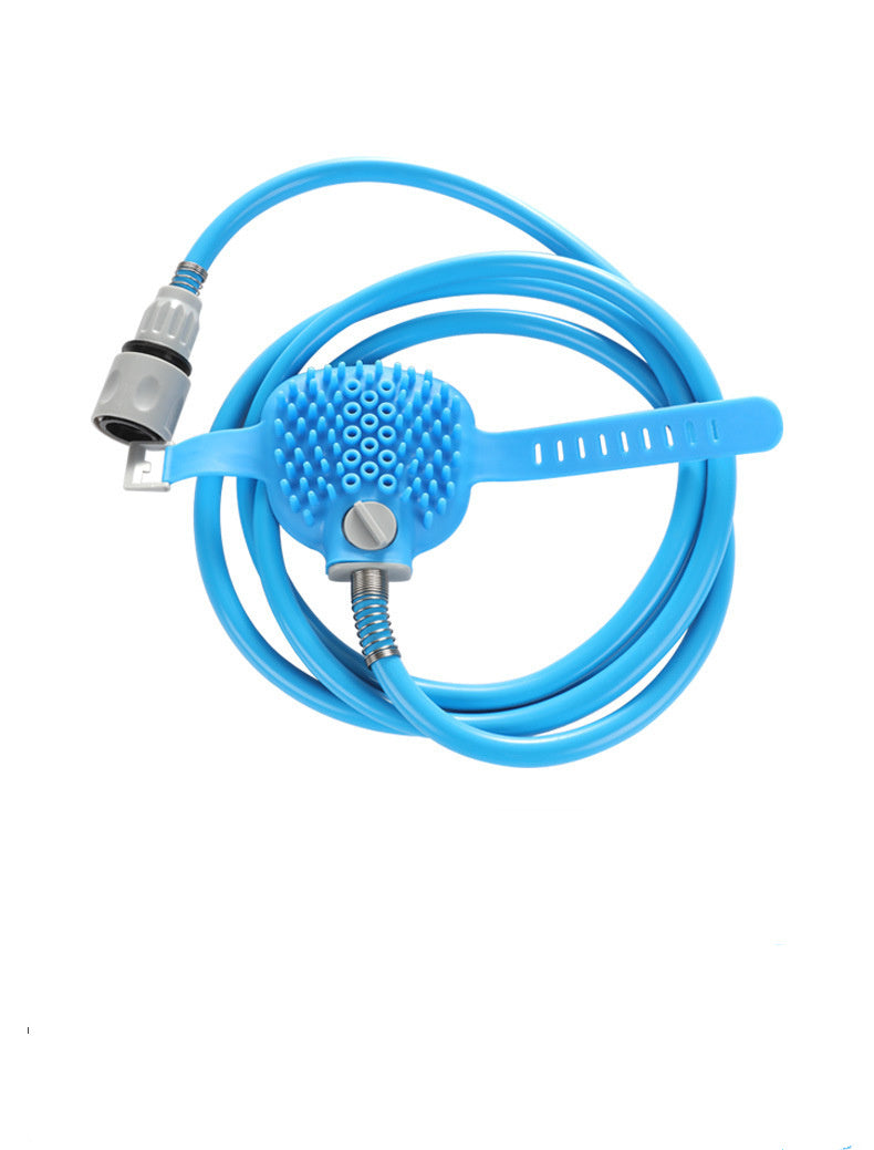 HKM-334291 Blue Pet Bathing and Massage Brush with Adjustable Nozzle and 2.5m Hose