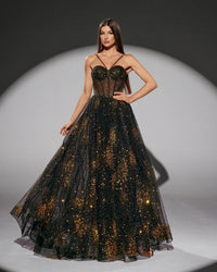 HKM-157587 Elegant Black Evening Dress for Women - EZ25196 Design