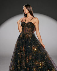 HKM-157587 Elegant Black Evening Dress for Women - EZ25196 Design