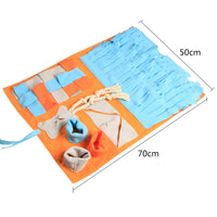 HKM-077523 Dog Training Snuffle Blanket for Stress Relief and Bite Resistance - 50x70cm in Orange and Pink