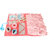 HKM-077523 Dog Training Snuffle Blanket for Stress Relief and Bite Resistance - 50x70cm in Orange and Pink