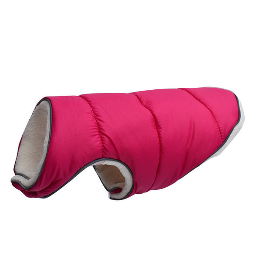 HKM-476243 Reflective Fleece Pet Jacket for Winter - Comfortable Coat for Small to Large Dogs in Various Colors and Sizes