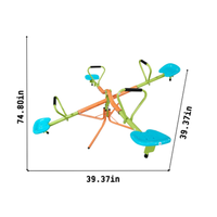 HKM-877971 Four-Seat Outdoor Seesaw with 360-Degree Rotation for Children Over 3 Years