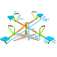 HKM-877971 Four-Seat Outdoor Seesaw with 360-Degree Rotation for Children Over 3 Years