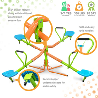 HKM-877971 Four-Seat Outdoor Seesaw with 360-Degree Rotation for Children Over 3 Years