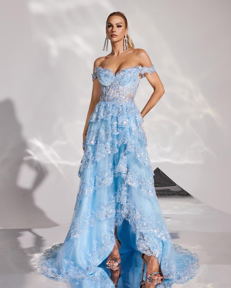 HKM-878483 Elegant Blue Evening Gown for Women - Model EZ25185