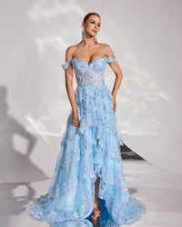HKM-878483 Elegant Blue Evening Gown for Women - Model EZ25185