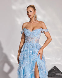 HKM-878483 Elegant Blue Evening Gown for Women - Model EZ25185