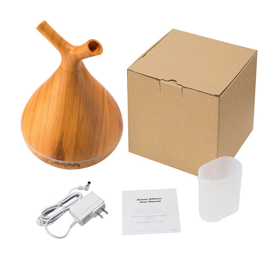 HKM-505747 Wood Grain Branch Aroma Diffuser - 1-Liter Capacity, Mechanical Timer, USB/AC Powered, Ideal for Home Use