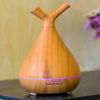 HKM-505747 Wood Grain Branch Aroma Diffuser - 1-Liter Capacity, Mechanical Timer, USB/AC Powered, Ideal for Home Use