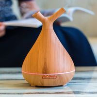 HKM-505747 Wood Grain Branch Aroma Diffuser - 1-Liter Capacity, Mechanical Timer, USB/AC Powered, Ideal for Home Use
