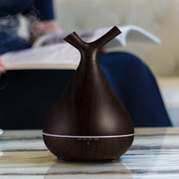 HKM-505747 Wood Grain Branch Aroma Diffuser - 1-Liter Capacity, Mechanical Timer, USB/AC Powered, Ideal for Home Use