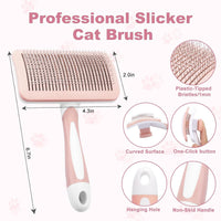 HKM-595731 Self-Cleaning Slicker Brush for Dogs, Cats, and Small Pets - Efficient Fur Removal Tool with Ergonomic Design