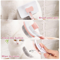 HKM-595731 Self-Cleaning Slicker Brush for Dogs, Cats, and Small Pets - Efficient Fur Removal Tool with Ergonomic Design