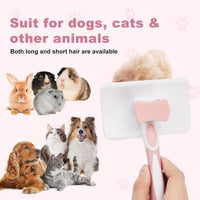 HKM-595731 Self-Cleaning Slicker Brush for Dogs, Cats, and Small Pets - Efficient Fur Removal Tool with Ergonomic Design