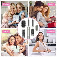 HKM-598803 6-in-1 Hot Air Styler and Dryer Set with Interchangeable Heads, 3 Temperature Settings, and Automatic Curl Technology