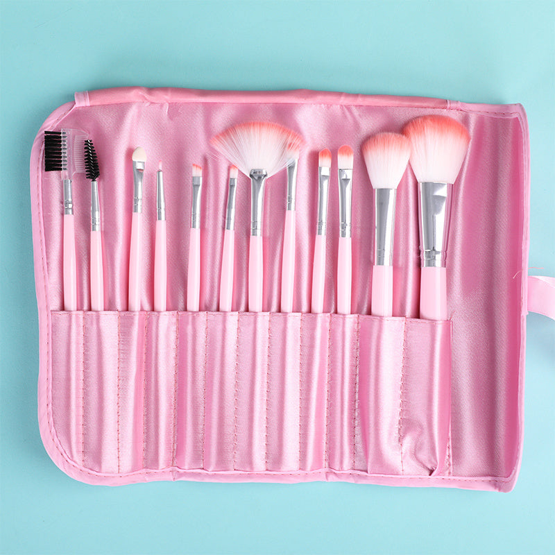HKM-379731 Beginner Makeup Brush Set with Leather Case for Easy Storage and Travel