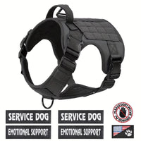HKM-893459 Adjustable Tactical Pet Harness Vest for Service Dogs ¨C Breathable and Reflective with Metal Buckles