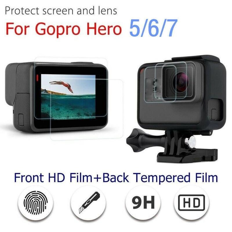 KTX-365075 Tempered Glass Lens & LCD Screen Protectors for GoPro Hero 5/6/7