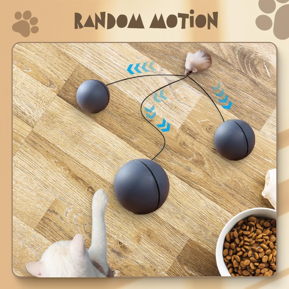 HKM-529043 Automatic Interactive Cat Ball Toy - Self-Rolling Electric Play Ball for Dogs and Cats - Safe, Sturdy Design with Smart Play Feature - Ideal for Indoor Pet Enrichment