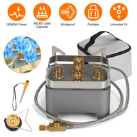 HKM-958163 12000W Windproof Portable Camping Stove with Carrying Case and Igniter for Outdoor Adventures