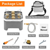 HKM-958163 12000W Windproof Portable Camping Stove with Carrying Case and Igniter for Outdoor Adventures