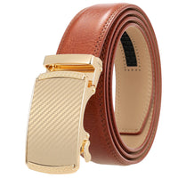 HKM-513747 Automatic Alloy Buckle Men's Genuine Leather Belt - Model LY36-0191-1