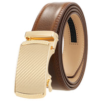 HKM-513747 Automatic Alloy Buckle Men's Genuine Leather Belt - Model LY36-0191-1