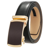 HKM-513747 Automatic Alloy Buckle Men's Genuine Leather Belt - Model LY36-0191-1