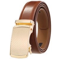 HKM-513747 Automatic Alloy Buckle Men's Genuine Leather Belt - Model LY36-0191-1