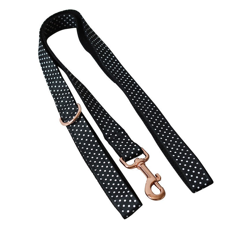 HKM-186899 Polka Dot Pattern Dog Leash and Collar Set in Various Sizes