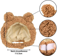 HKM-899923 Cozy Fleece Cat Bear Hat for Small Pets - Warm and Soft Headwear