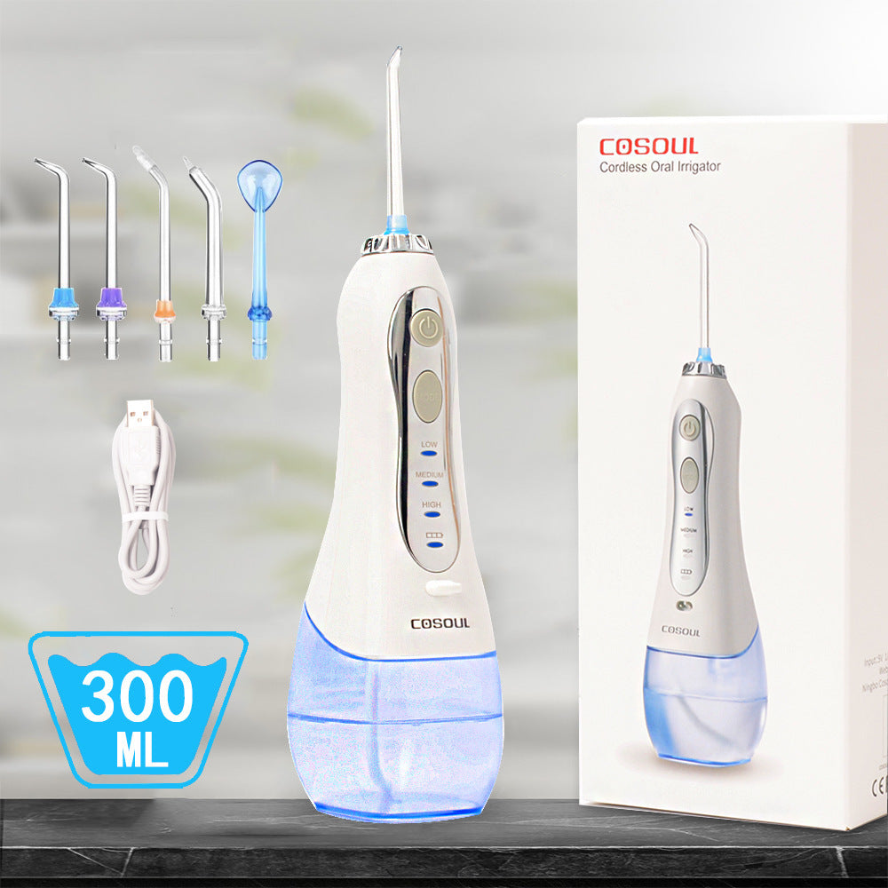 HKM-240019 Rechargeable Oral Irrigator with Adjustable Modes and 300ml Water Tank