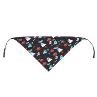 HKM-291155 Halloween Pet Triangle Scarf with Ghost Festival Design, Double Layer Polyester, Customizable Size 33x33x48cm