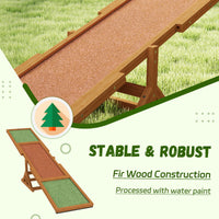 HKM-608083 Wooden Dog Agility Seesaw for Training and Exercise, Weather-Resistant, 82.7" L x 15.7" W x 13.8" H
