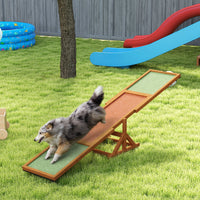 HKM-608083 Wooden Dog Agility Seesaw for Training and Exercise, Weather-Resistant, 82.7" L x 15.7" W x 13.8" H