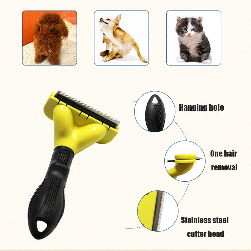 HKM-360147 Self-Blade Pet Grooming Comb with Fashionable ABS Handle