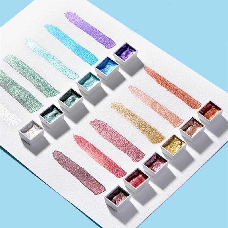 HKM-893075 Watercolor Paint Set with 12 Non-Toxic Concentrated Colors in Secure Packaging