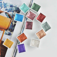 HKM-893075 Watercolor Paint Set with 12 Non-Toxic Concentrated Colors in Secure Packaging