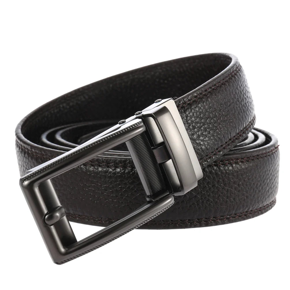 HKM-888851 Men's Leather Automatic Buckle Belt - Model LY33-77781-5