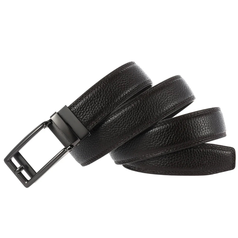 HKM-888851 Men's Leather Automatic Buckle Belt - Model LY33-77781-5