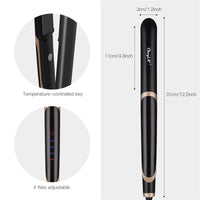 HKM-204883 Ceramic Tourmaline Hair Straightener and Curler with Adjustable Temperature and LED Display