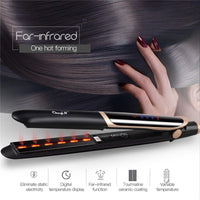 HKM-204883 Ceramic Tourmaline Hair Straightener and Curler with Adjustable Temperature and LED Display