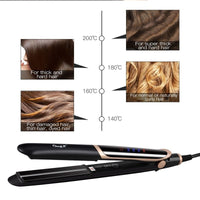 HKM-204883 Ceramic Tourmaline Hair Straightener and Curler with Adjustable Temperature and LED Display