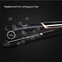 HKM-204883 Ceramic Tourmaline Hair Straightener and Curler with Adjustable Temperature and LED Display
