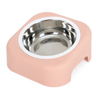 HKM-683475 Stainless Steel Cat Food Tray with Slope Design – Available in Pink, Blue, and Green