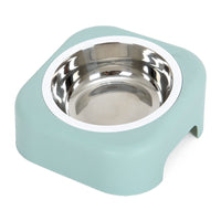HKM-683475 Stainless Steel Cat Food Tray with Slope Design – Available in Pink, Blue, and Green