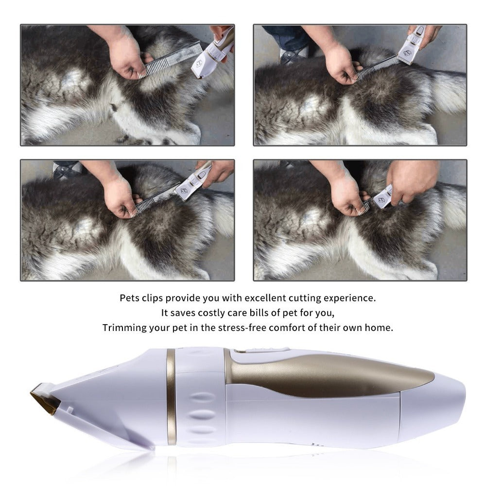 HKM-522835 Platinum Dog Hair Shaving Machine - Complete Grooming Kit with Limit Combs and Accessories